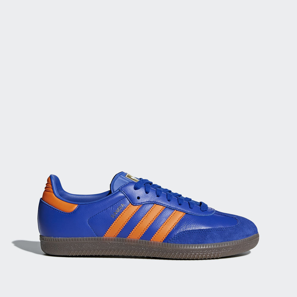 Adidas Samba Og - Originals ανδρικα - Μπλε/Πορτοκαλι,Μέγεθος: EU 36 – 54 2/3 (500QRHEI)